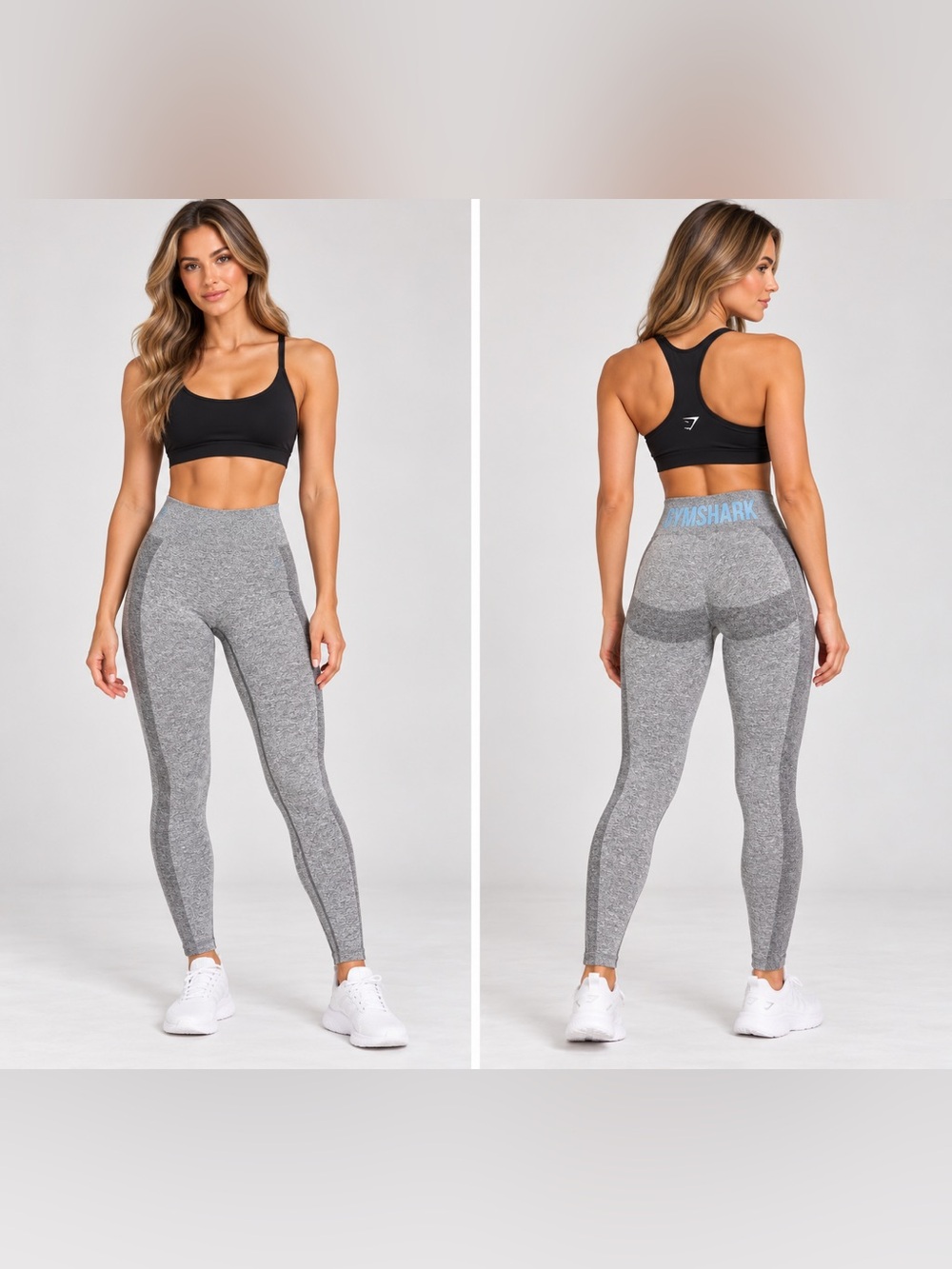 Gymshark Grey Seamless High-Waist Leggings with Contour Panels